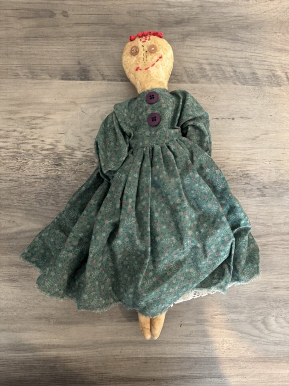 Primitive Doll With Button Eyes